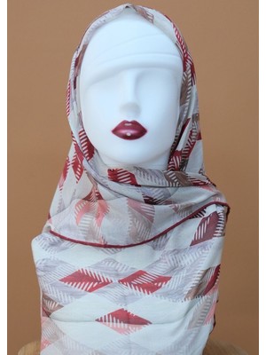 Sinem Monalisa Eldikişli Digital Bambu Eşarp Bordo