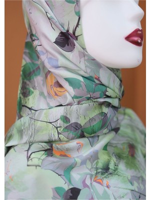 Sinem Picasso Digital Relax Soft Şal Haki