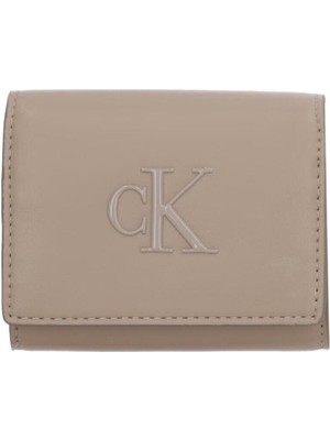 Calvin Klein Kadın Kart ve Nakit Bölmeli Fermuarlı ve Çıtçıt Kapama Deri Kahverengi Cüzdan LV04F1047G-VFU