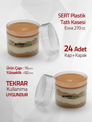 PremiumPort 24'lü Mika Sert Plastik Tatlı Kase Seti, Pratik ve Şık Tasarım