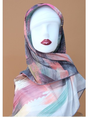 Sinem Monalisa Hibrit Dijital Natural Eşarp Füme