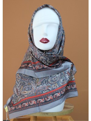 Sinem Picasso Hibrit Dijital Kristal Eşarp Gri