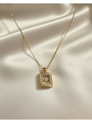 Suzi Shine Saklı Zirkon Taşlı Çelik Kolye