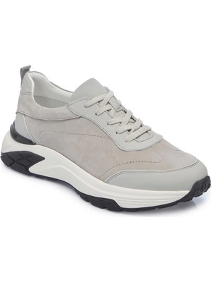 Tergan Gri Hakiki Deri Erkek Sneaker - E25I1AY57214-U6R