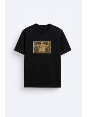 Shain Heated Rivalry Dizi Baskılı Bisiklet Yaka Siyah Tişört T-Shirt