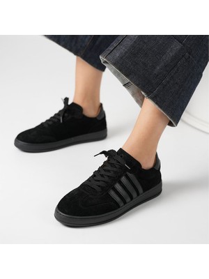 Ametist Elio Siyah Süet Kadın Sneaker – Gerçek Deri, Yeni Sezon Sonbaharkış
