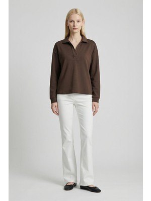 Rays 8275A Gömlek Yaka Kazak Kahve