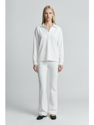 Rays 8275A Gömlek Yaka Kazak Ekru