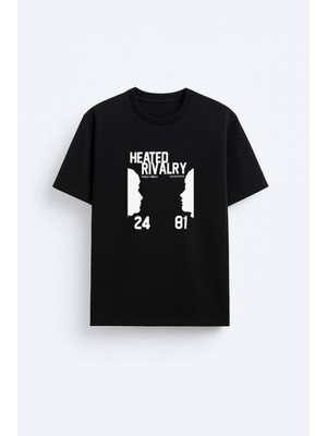 Shain Heated Rivalry Dizi Baskılı Bisiklet Yaka Siyah Tişört T-Shirt