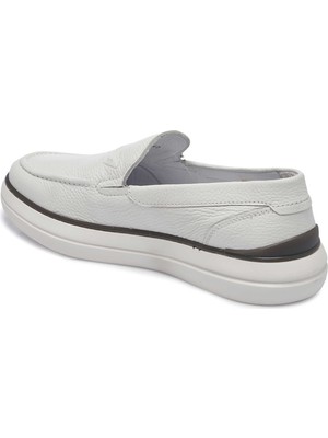 Tergan Beyaz Hakiki Deri Erkek Casual Ayakkabı - E25I1AY57213-A26