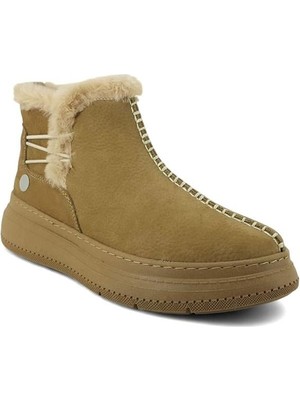 Mammamia 1540 Hakiki Deri Günlük Kadın Bot-Bej