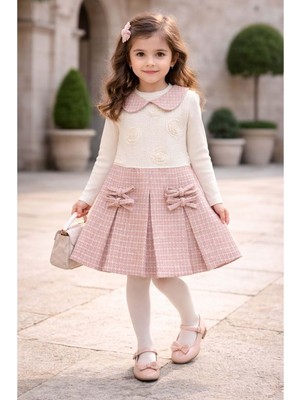 Gültekin Bebe Miss Melinda Güllü Kaz Ayaklı Elbise 3-6 YAŞ-0357508 - Pembe