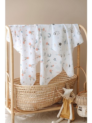Serstil 3 Adet 80X95 cm Müslin Bebek Örtü / Battaniye / Kundak / Omuz Bezi Set