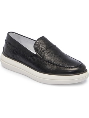 Tergan Siyah Hakiki Deri Erkek Casual Ayakkabı - E25I1AY57213-A23