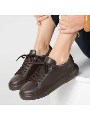 Ametist Anka Kahve Gerçek Deri Kadın Sneaker – Hafif Eva Taban