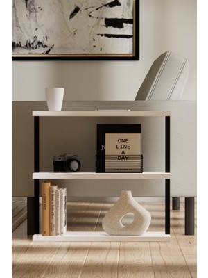 Solto Home SC3-13 Modern Metal Yan Sehpa | 3 Raflı Koltuk Yanı Sehpa, Minimalist Çok Amaçlı Raf