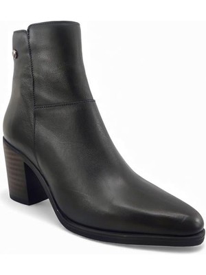 Mammamia 4335 Hakiki Deri Günlük Kadın Bot-Siyah