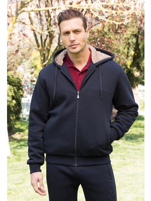 Masimar Erkek Kapüşonlu Içi Kürklü 3 Iplik Iç Cepli Sweatshirt Mont
