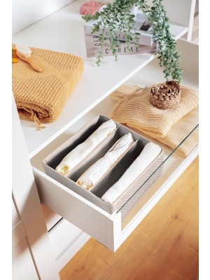 Serstil 6 Bölmeli Çekmece Içi Dolap Kıyafet Iç Çamaşırı Katlanabilir Düzenleyici Organizer Kutu 28X28X12CM