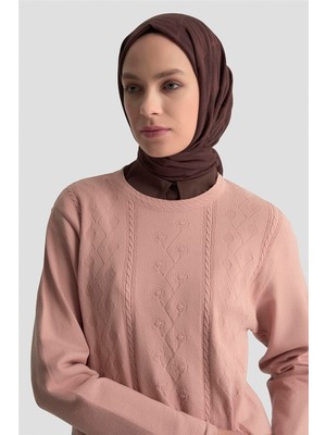 Armine Desenli Kazak 25KD7009 Pudra