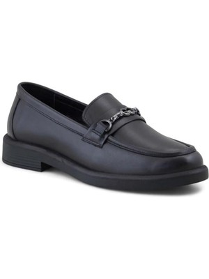 Beety 258 Hakiki Deri Kadın Günlük Ayakkabı-Siyah