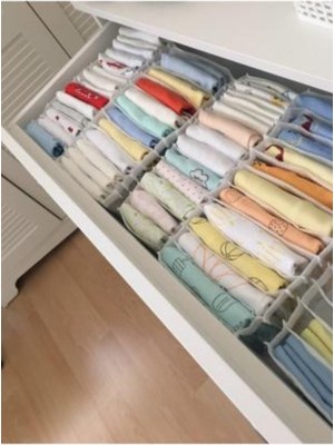 Serstil 3 Adet - Xlarge 8 Gözlü Dolap Içi Akardiyon Organizer 31 x 36 x 12 - 3 Adet