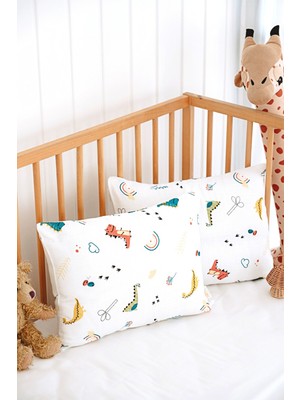 Serstil 2 Adet Desenli Müslin Bebek / Çocuk Yastık Kılıfı %100 Pamuk 45X35 cm