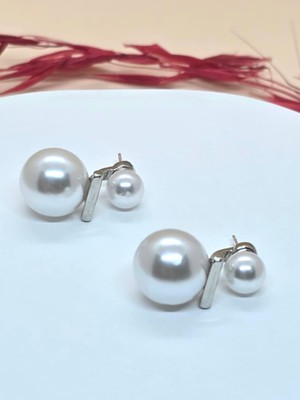 Silver Renk Inci Detaylı Küpe