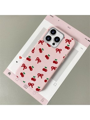 HONTINGA iPhone 14 Pro Max ile Uyumlu Kılıfı Deri Dokusu Anti Düşme Yumuşak Silikon Telefon Kılıfı Visne Desen K7-3086