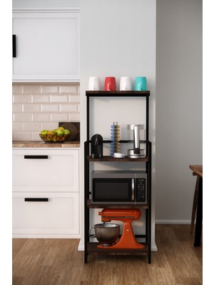 Solto Home MA10-12 Çok Amaçlı Organizer Dolap | Mikrodalga Airfryer Rafı, Düzenleyici Kahve Köşesi