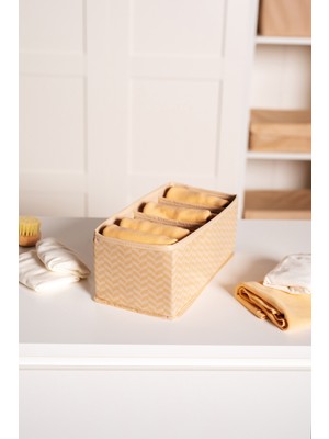 Serstil 6 Gözlü Çekmece Içi Dolap Çorap / Iç Çamaşırı Katlanabilir Düzenleyici Organizer Kutu 14X28X12 cm