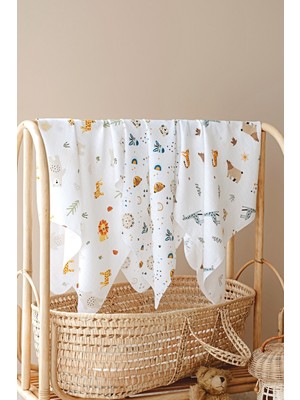Serstil 3 Adet 80X95 cm Müslin Bebek Örtü / Battaniye / Kundak / Omuz Bezi Set