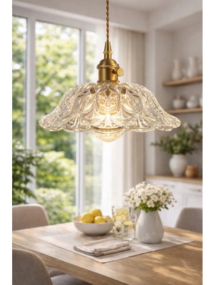 Luna Lighting Italiano Model Şeffaf Cam Klasik Sarkıt Tekli Avize