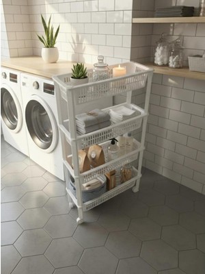 Okyanus Home 4 Katlı Tekerlekli Basic Banyo-Mutfak Düzenleyici