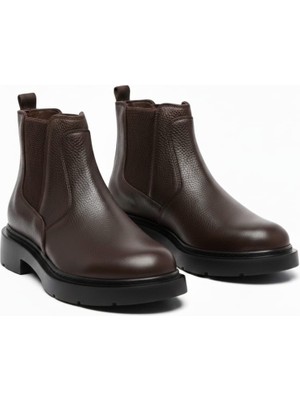 Onater Erkek Hakiki Deri Kahverengi Chelsea Bot