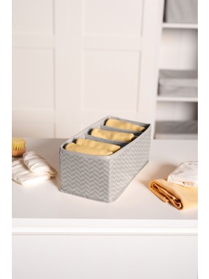 Serstil 6 Gözlü Çekmece Içi Dolap Çorap / Iç Çamaşırı Katlanabilir Düzenleyici Organizer Kutu 14X28X12 cm