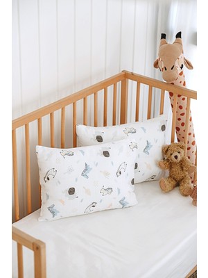Serstil 2 Adet Desenli Müslin Bebek / Çocuk Yastık Kılıfı %100 Pamuk 45X35 cm