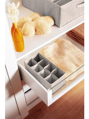 Serstil 8 Gözlü Çekmece Içi Dolap Çorap / Iç Çamaşırı Katlanabilir Düzenleyici Organizer Kutu 14X28X12 cm
