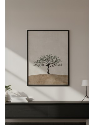 Huhuli Ahşap Siyah Çerçeveli Wabi Sabi Koleksiyon Tablo HUHU734