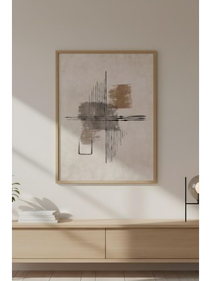 Huhuli Ahşap Çerçeveli Wabi Sabi Koleksiyon Tablo HUHU740