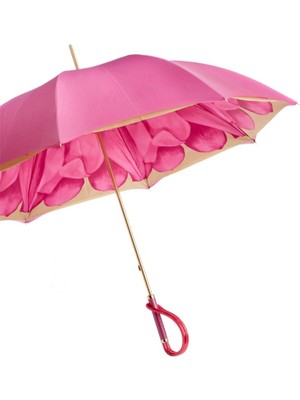 Pasotti Fuşya Yıldız Çiçeği Şemsiyesi, Çift Katlı Kumaş Manuel Açma - %100 Polyester - Asetat Sap Uzunluk: 93 cm - Çap: 102 cm