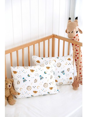 Serstil 2 Adet Desenli Müslin Bebek / Çocuk Yastık Kılıfı %100 Pamuk 45X35 cm