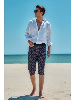 Remsa Mayo Remsa Erkek Havuz Deniz Uzun Kapri Şort Mayo RK008 Gri