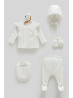 Caramell Beauty Girl 5\'li Hastane Çıkışı - Ekru %100 Pamuk