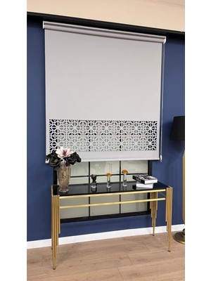 Volper Lazer Kesim Gri Stor Perde 80 x 200 cm