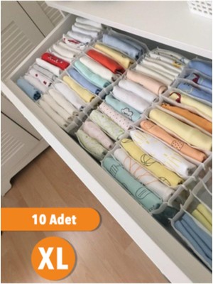 Serstil 10 Adet - Xlarge 8 Gözlü Çekmece Içi Düzenleyici Organizer 31 x 36 x 12