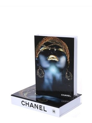 Rawliving Gold Siyah Chanel Africa Dekoratif Kitap Kutu