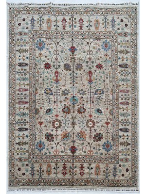 El Dokuma Orijinal Afgan Halı Sultani Desenli 7 Metre Kare Kök Boya