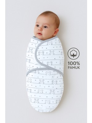 Mimocan 0-4 Ay Bebek Için %100 Pamuk Kundak, Cırt Cırtlı, Yumuşak Penye Kumaş, Nefes Alan Kumas