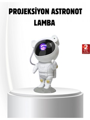 Pileli Store Bluetooth Müzikli Astronot Projeksiyon Lambası Yıldız ve Ay Efektli